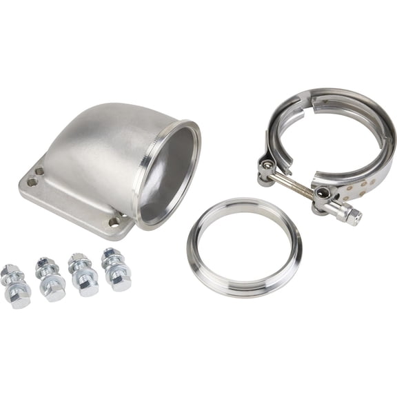 T3/T4 Turbo Flange To 3-inch Pipe 90-Degree V-Band Elbow Adapter