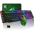 thumbnail image 1 of T3 Wireless Gaming Keyboard and Mouse Combo Rainbow Backlight Rechargeable Mouse for Computer, 1 of 11