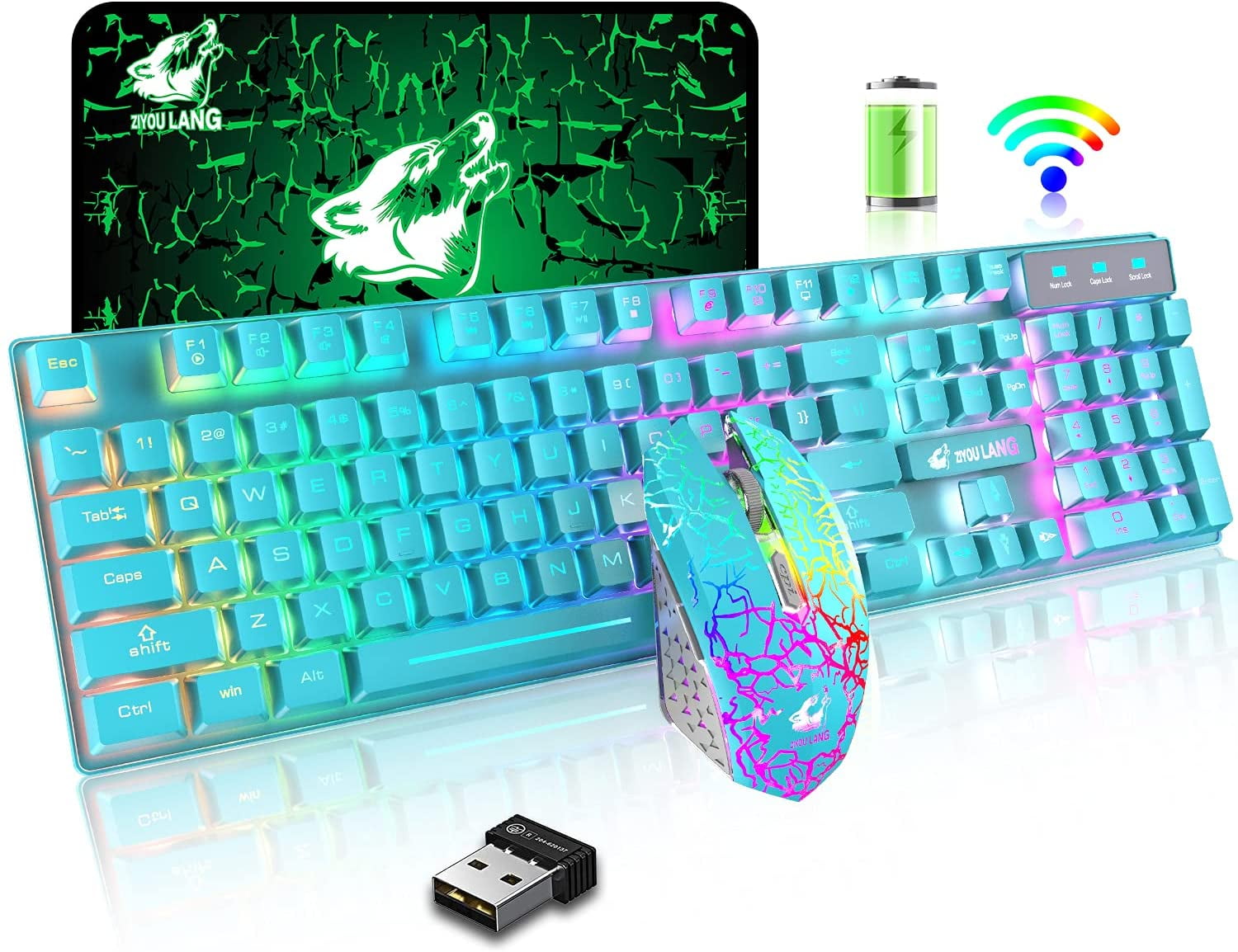 極上優良品セット｜MAGIC KEYBOARD US｜MAGIC MOUSE 3 T3 Wireless Keyboard Mouse Combo,Rainbow Backlit 2.4G Rechargeable