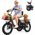 thumbnail image 1 of ESKUTE T300 E Trike Electric Tricycle for Adults, 750W Brushless Motor 18MPH+ Fat Tire Folding Trike, Step-Thru 3 Wheel Electric Bicycle, Up to 55 Miles Black, UL2849, 1 of 8