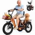 thumbnail image 1 of ESKUTE T300 E Trike Electric Tricycle for Adults, 750W Brushless Motor 18MPH Fat Tire Folding Trike, Step-Thru 3 Wheel Electric Bicycle, Up to 55 Miles Orange, UL2849, 1 of 8