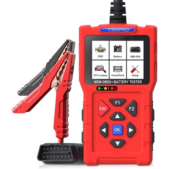 T300PRO OBD2 Scanner Diagnostic Tool & 12V/24V Tester, Automotive Scan Tool for Check Engine Light, Live Data, Code Reader and Analyzer