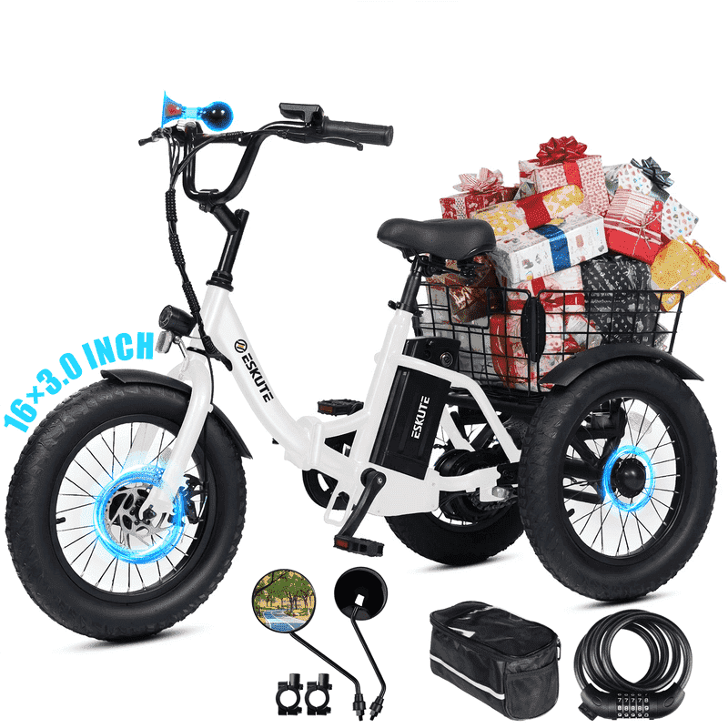 3 wheel bicycle with electric motor Addmotor 750W Herotri M-365X Banana Seat Trike Wheel Electric Bike and explore your surroundings with ease. FORTE Electric Tricycle with Rear