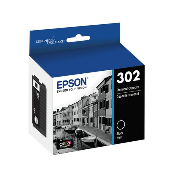 Epson 302 Claria Premium Ink Standard Capacity Black Cartridge (T302020-S) Works with Expression Premium XP-6000, XP-6100