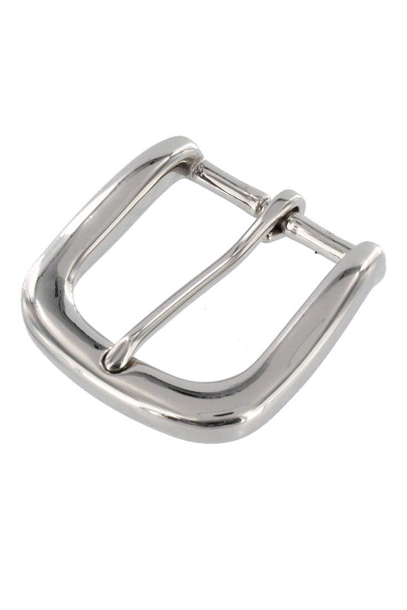 T3139 Nickel Plate, Heel Bar Buckle, Solid Brass-LL, Multiple Sizes
