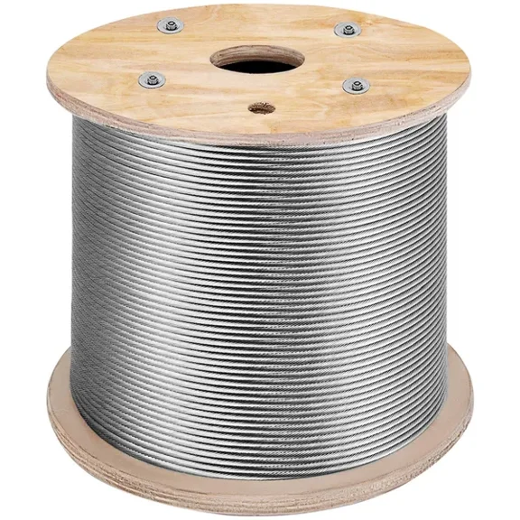 T316 1x19 Stainless Steel Cable 1/8" Cable Rail Wire Rope Aircraft Cable 984FT