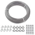 thumbnail image 1 of 1/8 Wire Rope Kit, 50ft Sun Wire for Triangle/Rectangle Sun Shade Sails Hardware Kit, with Clamps, Crimping Loops, Thimbles for Outdoor Garden Patio, 1 of 8