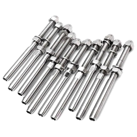 T316 Stainless Steel Swage Threaded Tensioner End Fittings 5/32" Cable Railing - Threaded Terminal Stud End Fitting Cable Railing Swage Threaded Stud Tension End Fitting Terminal (25)