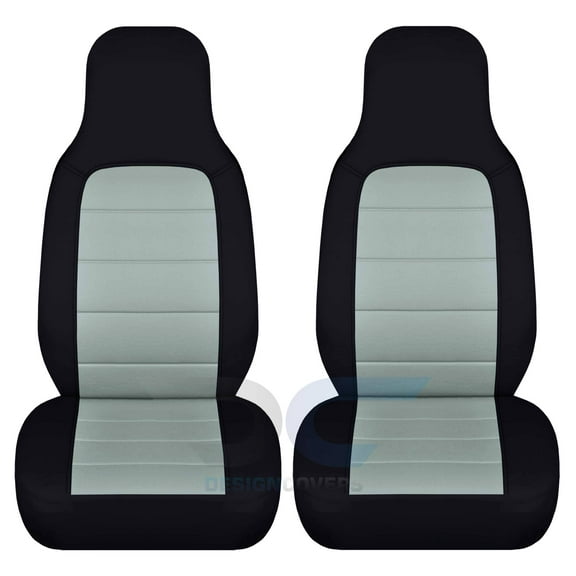 Designcovers Fits 1990-1998 Mazda MX-5 Miata Cotton Seat Covers: Black and Steel Gray