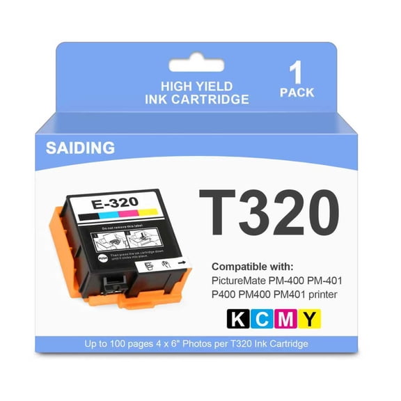 T320 Ink Cartridge Compatible with Epson T320 Ink with Epson PictureMate PM-400 PM 400 Printer (1PK)