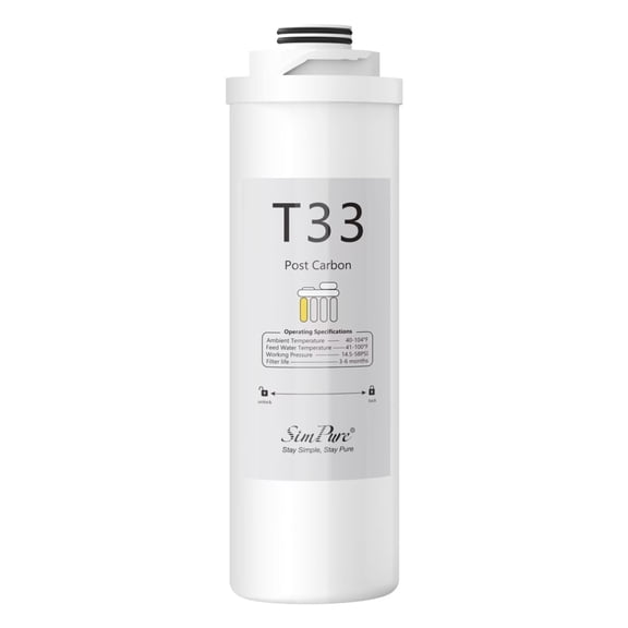 T33 Water Filter Replacement Cartridge for SimPure WP2 Ro Water Filtration System