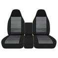 thumbnail image 1 of Fits 1994-2002 Dodge Ram Velour Seat Covers 40/20/40 W Int Seat Belt Console:Blk Charcoal, 1 of 5