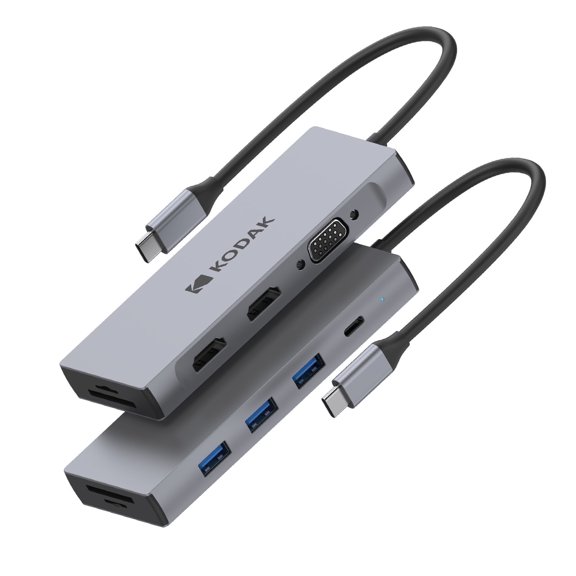 T345 Dual 4K HDTV Dock with VGA SD TF Card Reader, 100W PD USB-C Hub for Multi-Screen Productivity