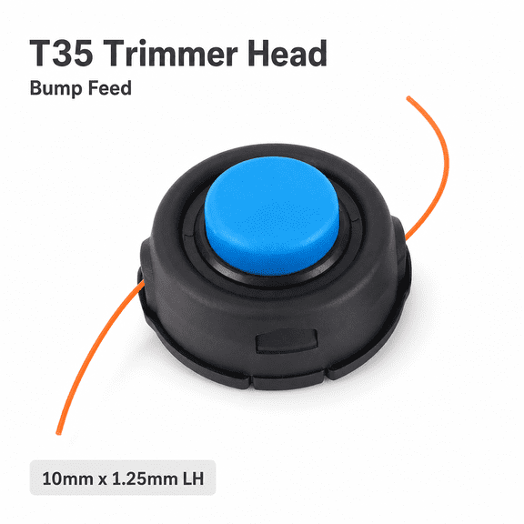 T35 Universal String Trimmer Head, 10mm x 1.25mm LH Thread Bump Feed Weed Eater Head for Husqvarna 122LDX 123L 123LD 125L 128L 128LD 531300194