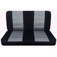 thumbnail image 1 of Fits 1994-2002 Dodge Ram Cotton Seat Covers Solid Rear Bench: Blk Silver-Rear Bench, 1 of 5