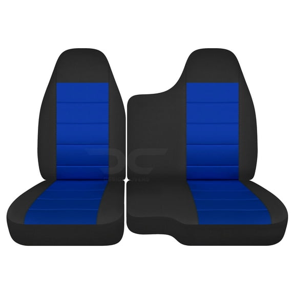 Fits 2004-2012 Chevy Colorado/GMC Canyon Velour Seat Covers 60/40Bench No Arm:Blk Drk Blue