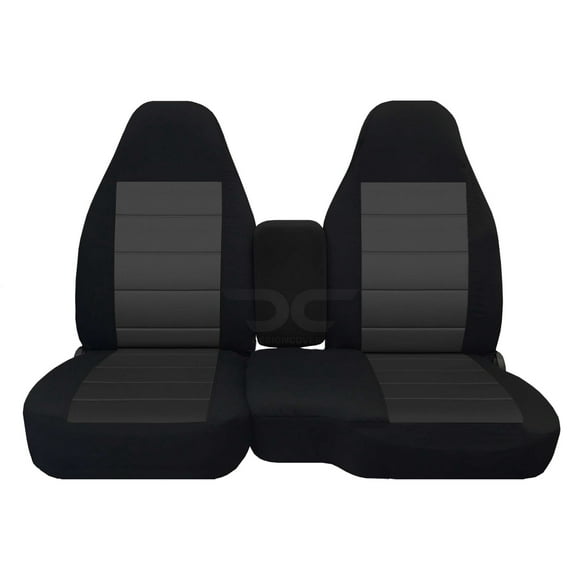 Designcovers Fits 1991-1997 Ford Ranger Velour Seat Covers 60/40 Bench Opening Console:Blk Charcoal