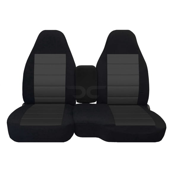 Designcovers Fits 1991-1997 Ford Ranger Velour Seat Covers 60/40 Bench Opening Console:Blk Charcoal