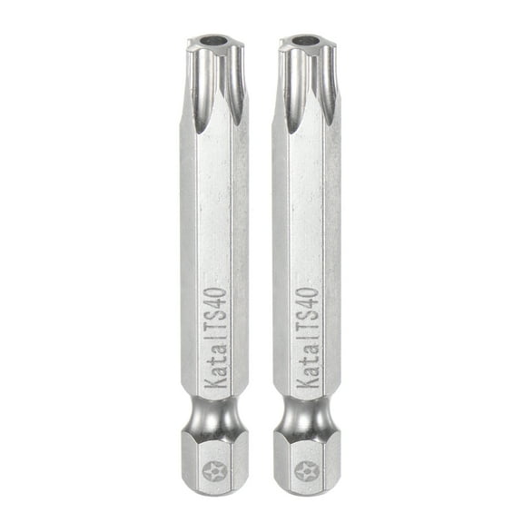 T40 Magnetic Security Star 5 Point Torx Screwdriver Bit 1/4" Hex Shank 2" Length Screw Driver, 5 Pack