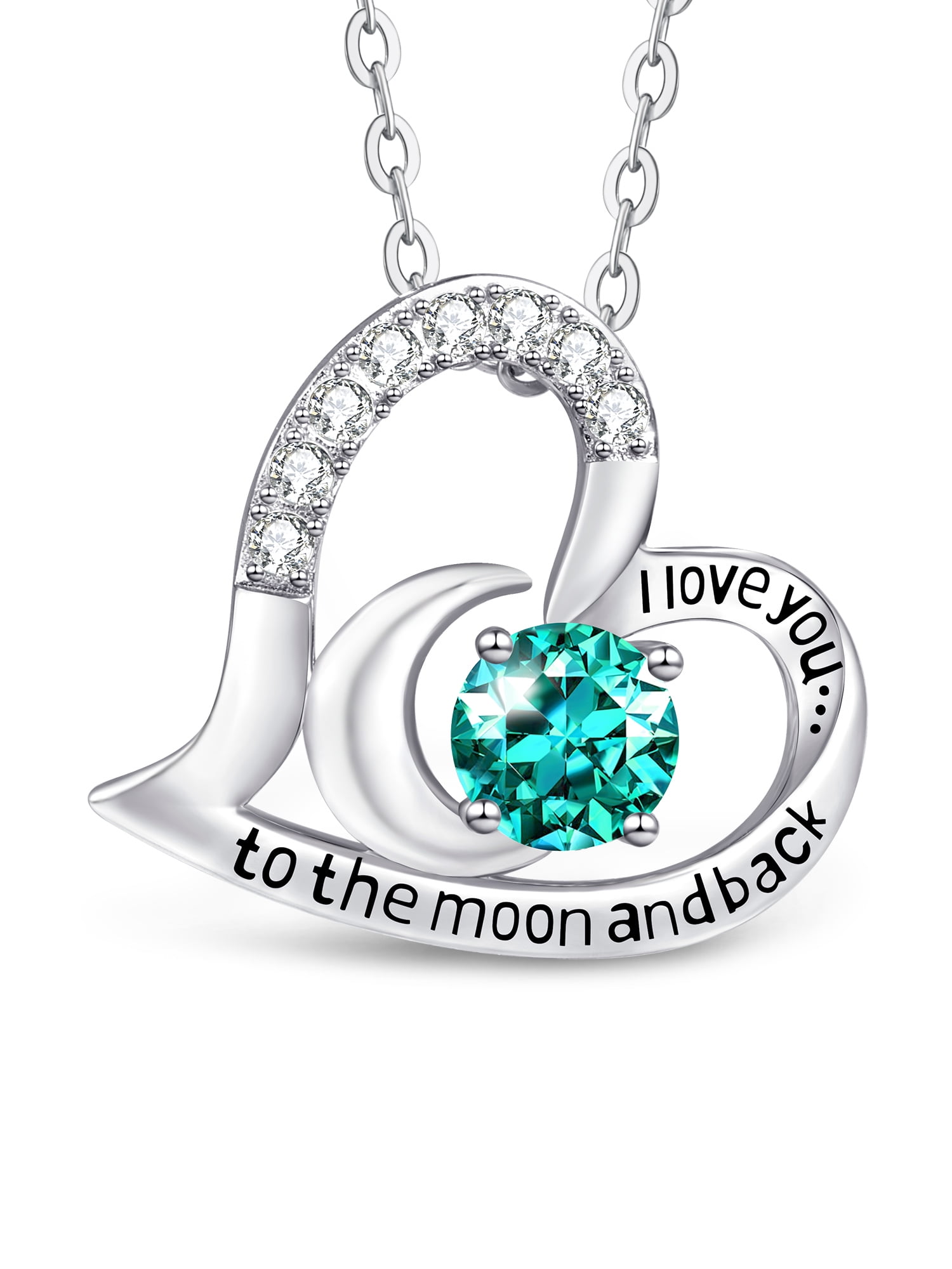 I love you to the moon and back necklace with birthstones deals