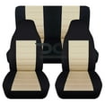 thumbnail image 1 of T403-Designcovers Fits 2003-2006 Jeep wrangler LJ 2door Cotton Seat Covers:Black and Sand - Full Set, 1 of 5