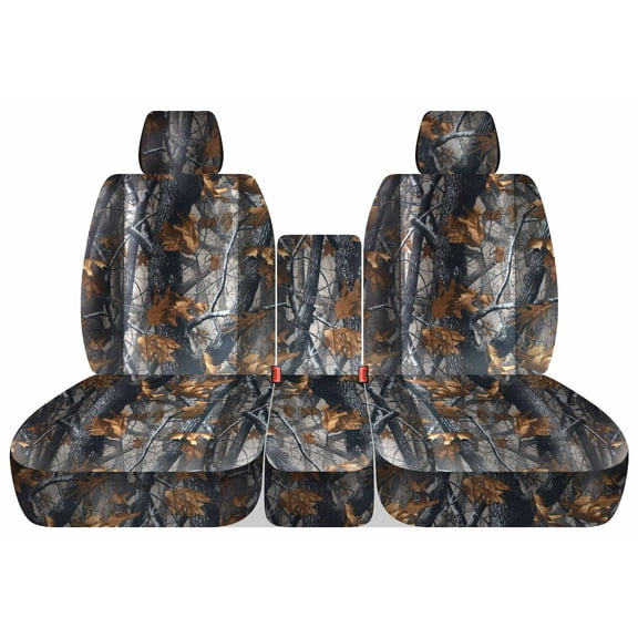 Fits 2002-2005 Dodge Ram Camo Seat Covers 40/20/40 w Console 2 Separate HR:Gray Real Tree