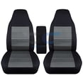 thumbnail image 1 of Fits 04-2012 Ford Ranger Velour Bucket Seat Covers w Center Console: Black Charcoal, 1 of 5
