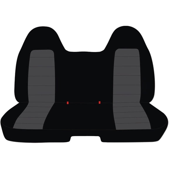 T414-Designcovers Fits 2004-2011 Chevy Colorado/GMC Canyon Velour Truck Seat Covers (Rear 60/40 Split Bench):Black and Charcoal
