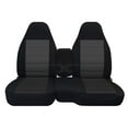 thumbnail image 1 of Fits 2004-2012 Ford Ranger Velour Seat Covers 60/40 Bench w Solid Console:Black- Charcoal, 1 of 5