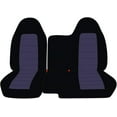 thumbnail image 1 of Fits 2004-2012 Chevy Colorado/GMC Canyon Velour Seat Covers Fr 60/40 No Arm:Blk Blue Gray, 1 of 5