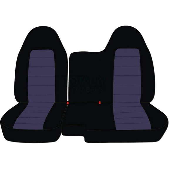 Fits 2004-2012 Chevy Colorado/GMC Canyon Velour Seat Covers Fr 60/40 No Arm:Blk Blue Gray
