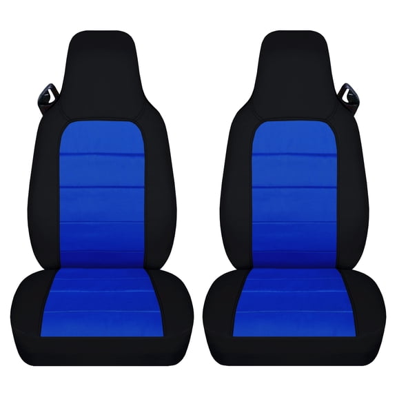 Designcovers Fits 2006-2012 Mazda MX-5 Miata Cotton Seat Covers: Black and Dark Blue -Airbag