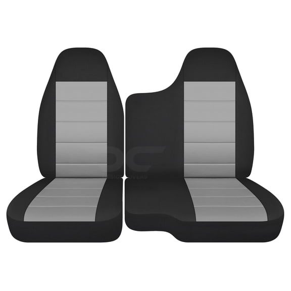 Fits 2004-2012 Chevy Colorado/GMC Canyon Velour Seat Covers Fr 60/40 No Armrest:Blk silver