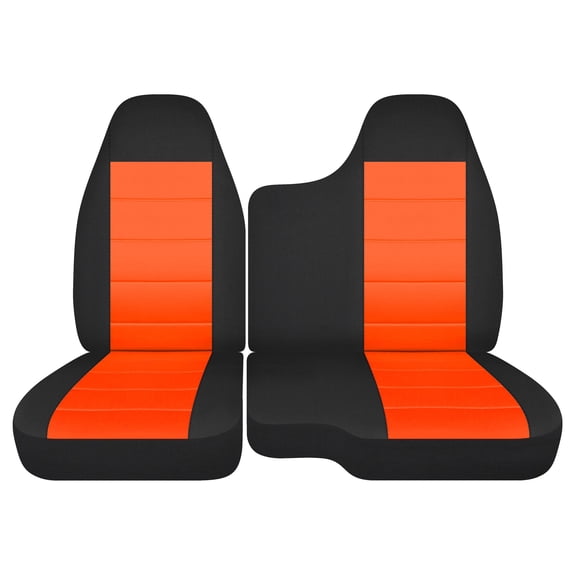 Fits 2004-2012 Chevy Colorado/GMC Canyon Velour Seat Covers Fr 60/40 No Armrest:Blk Orange