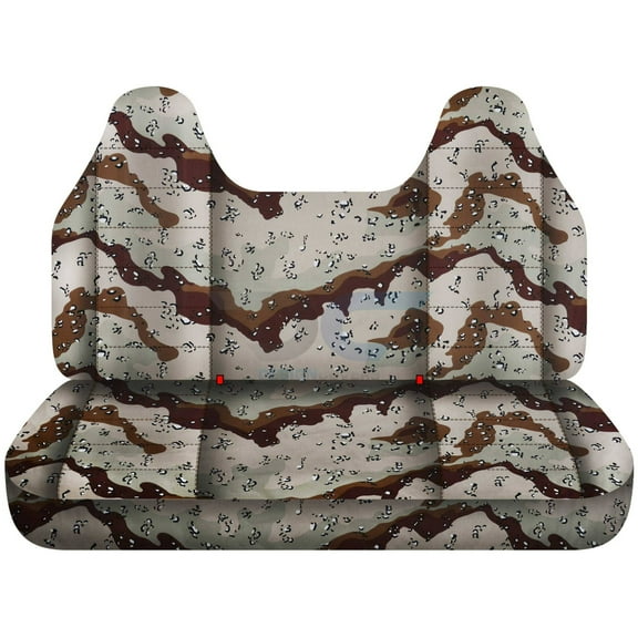 Fits 1992-1998 Ford F-150 Camo Seat Covers Front Solid Bench w Molded Headrests:Desert