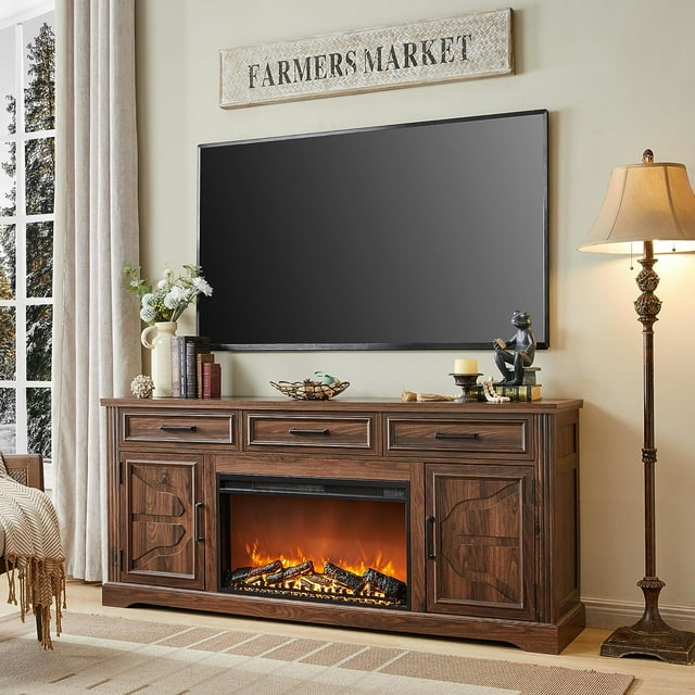 Black Friday Deals On Fireplace Tv Stands T4TREAM 70" Fireplace TV Stand for up to 80 inch TV, Farmhouse