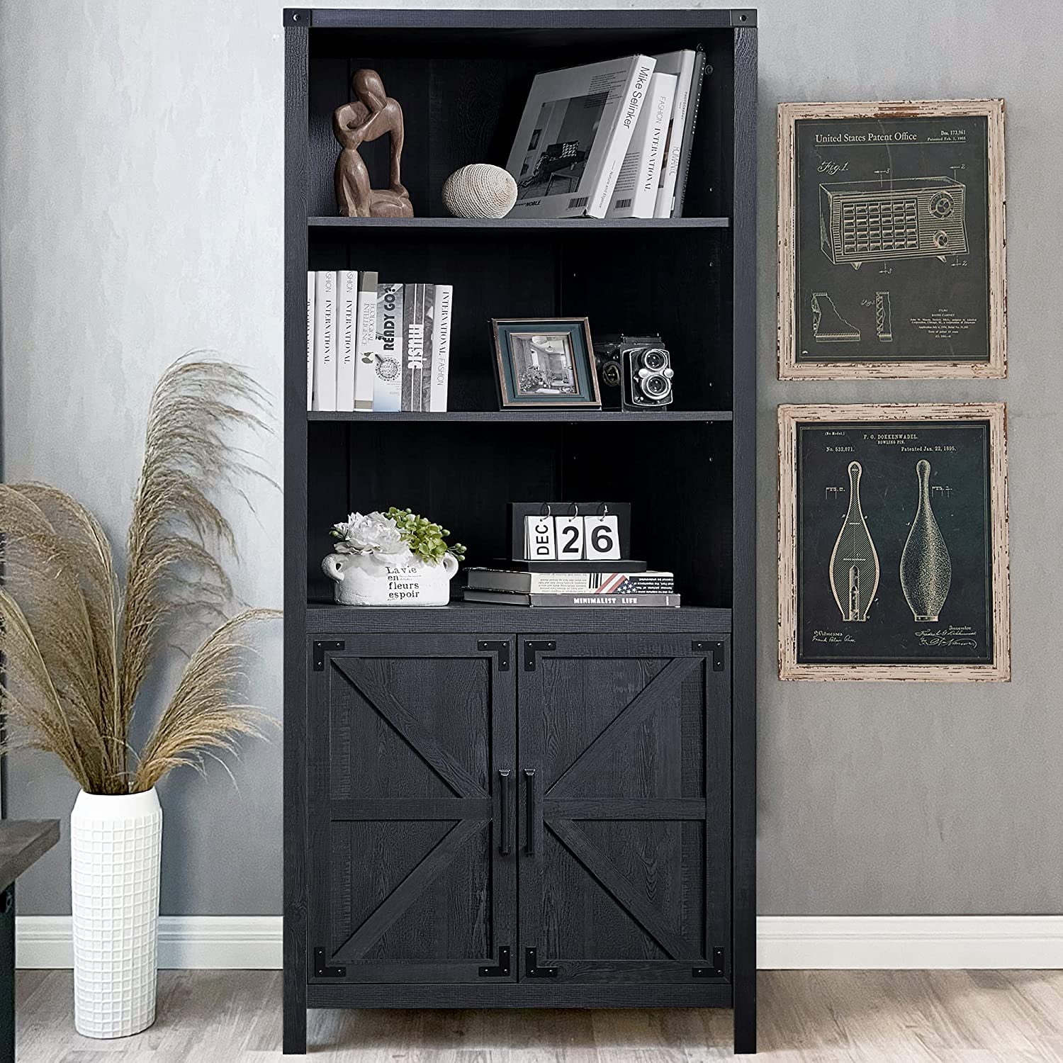 Black farmhouse deals bookcase