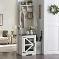thumbnail image 1 of T4TREAM Farmhouse Entryway Hall Tree with Bench and Shoe Storage, Coat Rack with Coat Hooks, White, 1 of 5