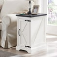 thumbnail image 1 of T4TREAM Farmhouse Nightstand with Charging Station, Wood End Table, White, 1 of 10