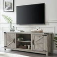 T4TREAM Farmhouse TV Stand for TVs Up to 75 inches, Wood Barn Door