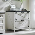 thumbnail image 1 of T4TREAM Modern Farmhouse Wood Lockable Filing Cabinet with 2 Drawers, White, 1 of 8