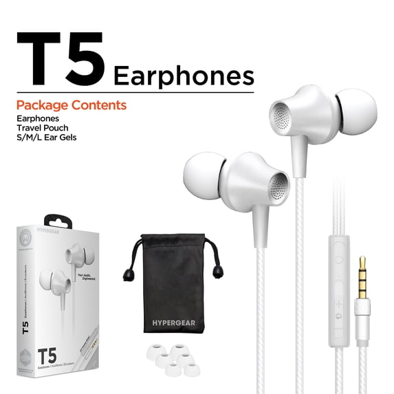 T5 Earphones with Mic 3.5mm