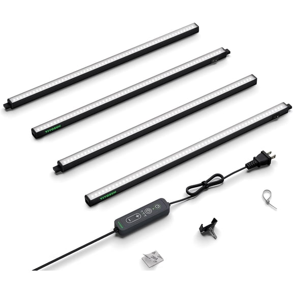 T5 Full Spectrum LED Plant Grow Light Strips, 5000K 28W (4 x 7W) 1FT with Timer & Dimmer, Linkable for Seed Starting, Greenhouse, 4-Pack