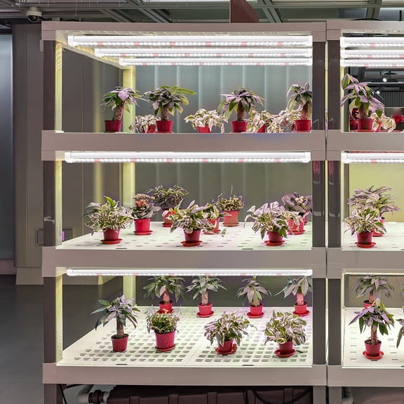 T5 Grow Lights, 408 LED-Bulb White Full High PPFD Plant Light Strips for Indoor Plants Growing, Greenhouse, Seeds Starting, Succulents, Expandable Design (8x10W, 400W Equivalent)