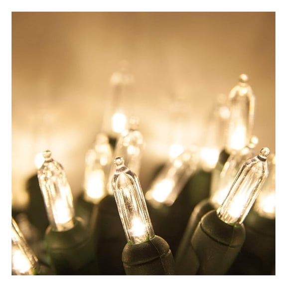 T5 LED Christmas Lights Warm White 17ft 50ct - Party String Lights Indoor/Outdoor - Dorm Room Decor, Bedroom Lights