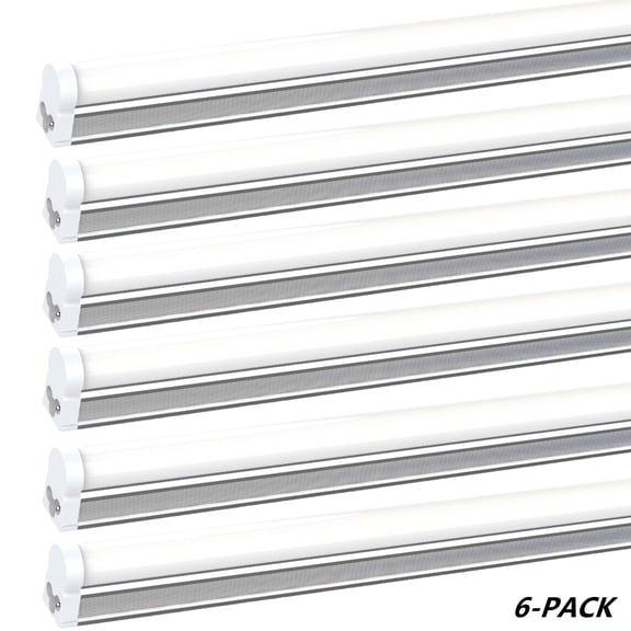 CNSUNWAY 4FT T5 LED Shop Light, 20W 2200LM 6500K Cool White, ETL Listed, 6-Pack