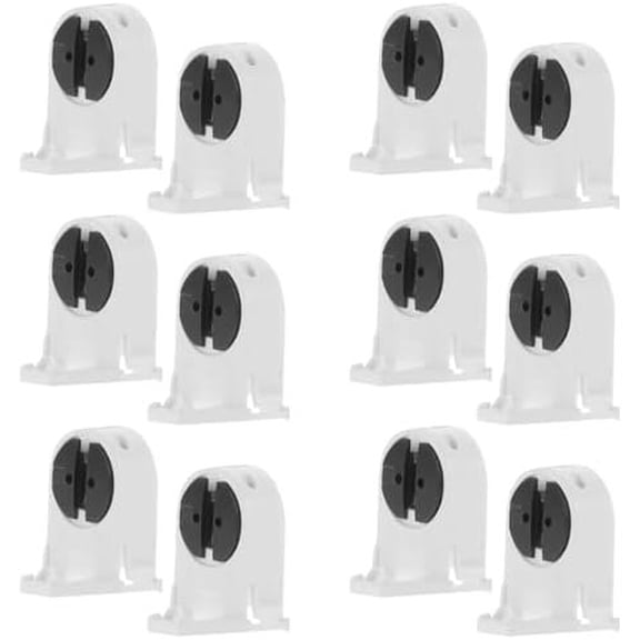 T5 Lamp Holders, 20 Pack, White ABS Fluorescent Tube Sockets