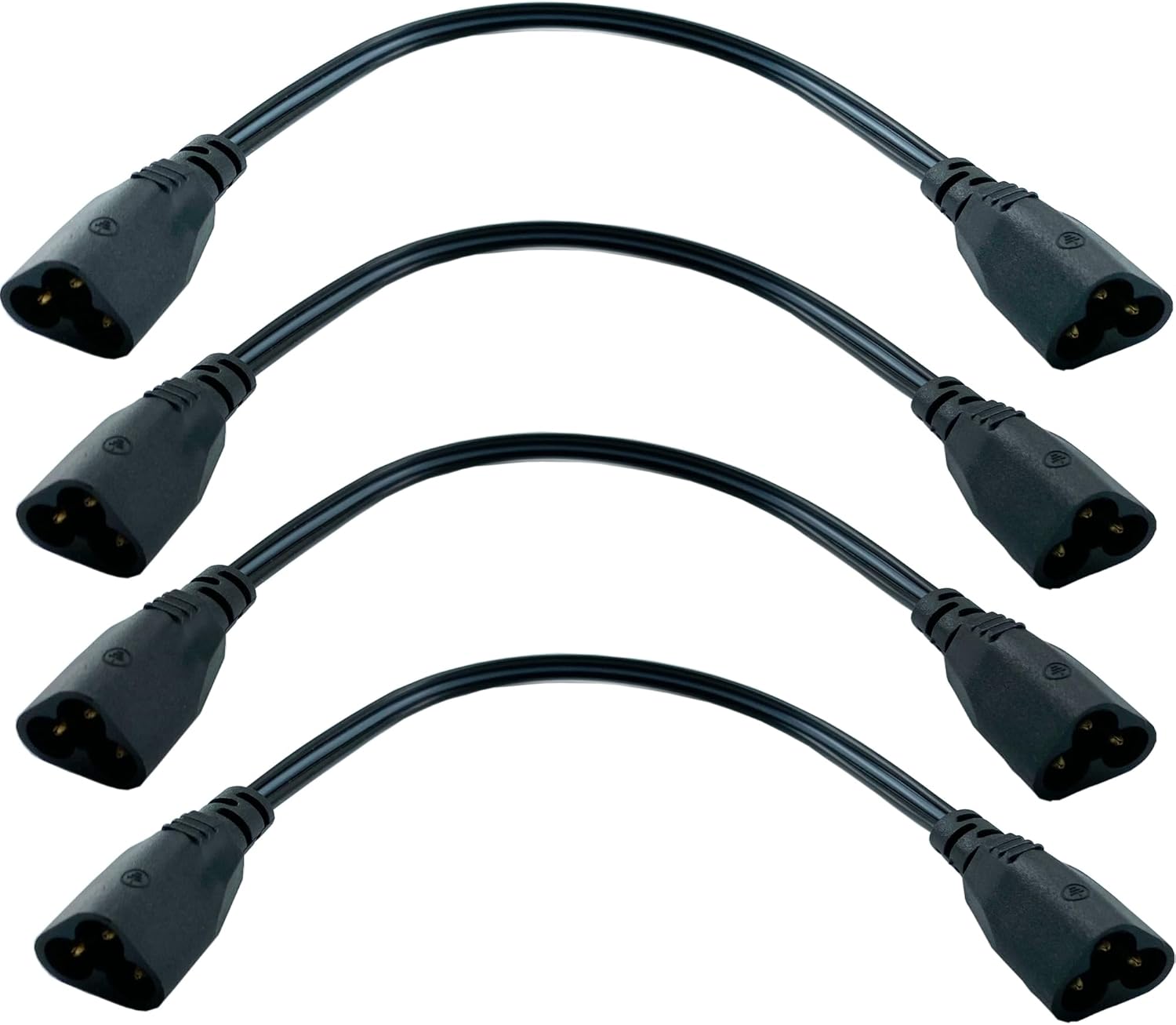 T5 T8 LED Tube Light Black Connecting Wire 30cm/ 1ft /12inches Double Male to Male End Extension