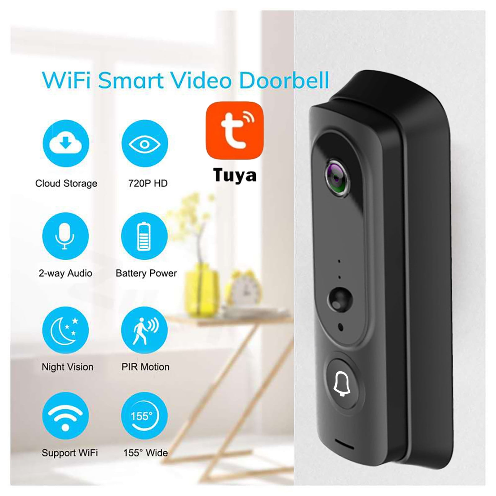 T5 Tuya Video Doorbell Wifi Doorbell Lowpower Monitoring