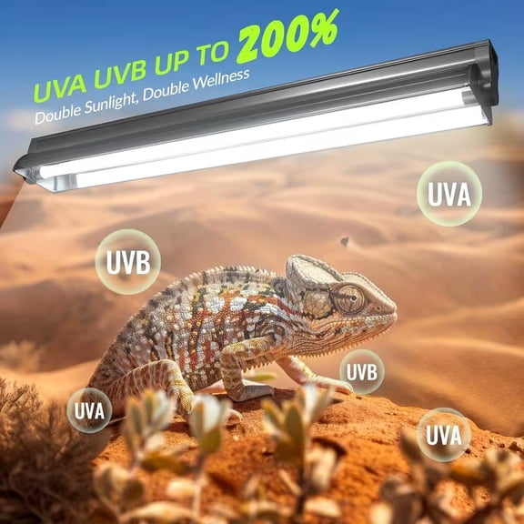 T5 UVB Reptile Light Kit 10.0 Lamp with Reflector for Chameleon Gecko